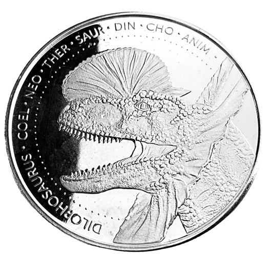 1 ozt Dilophosaurus 999 Silver Round