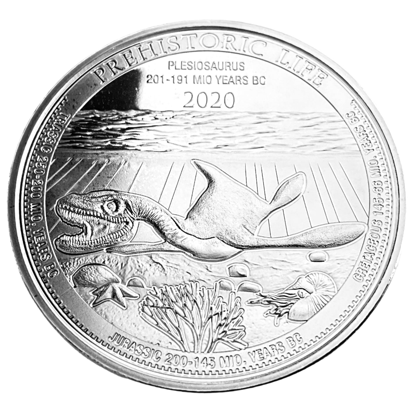 1 ozt Plesiosaurus 9999 Silver 20 Francs