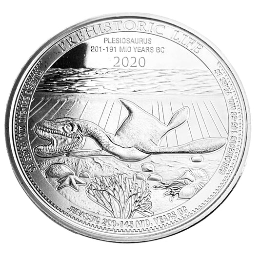 1 ozt Plesiosaurus 9999 Silver 20 Francs