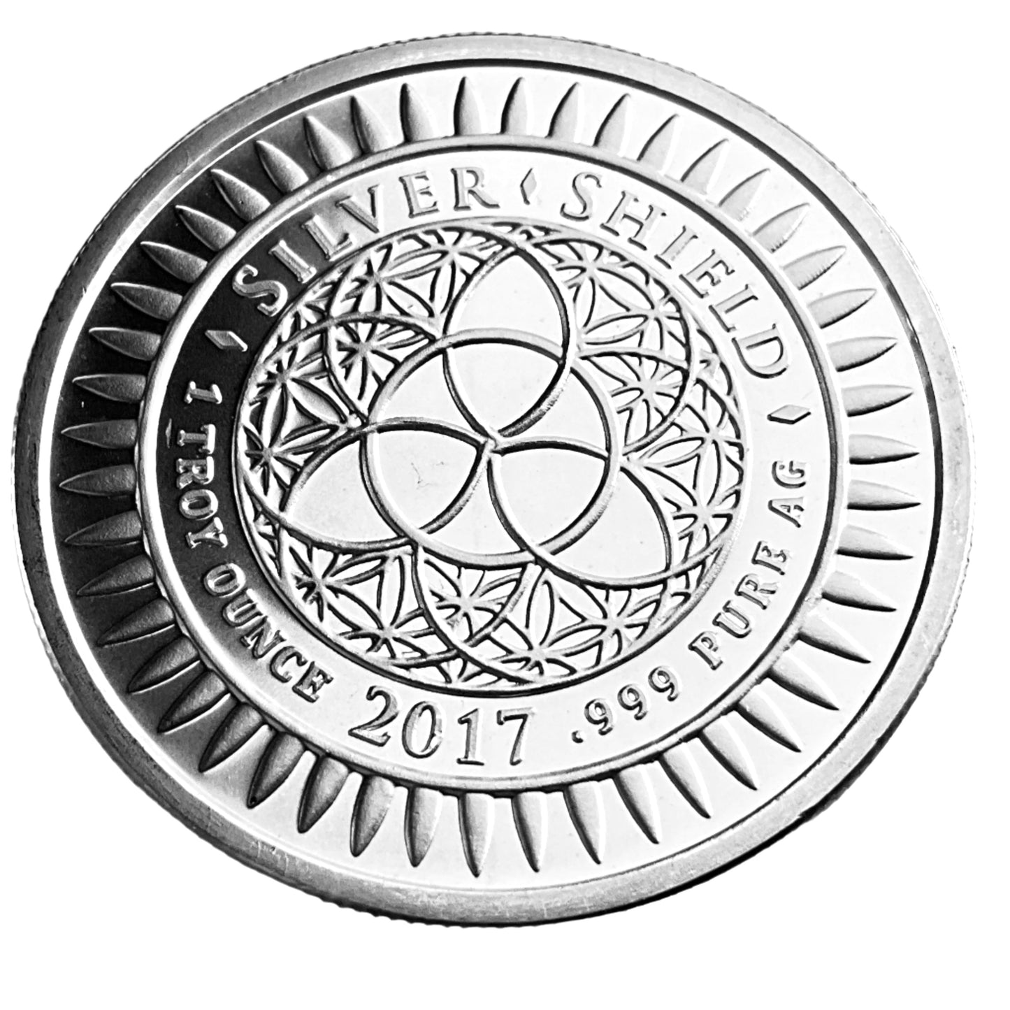 1 ozt Silver Shield Crucible 999 Silver Round