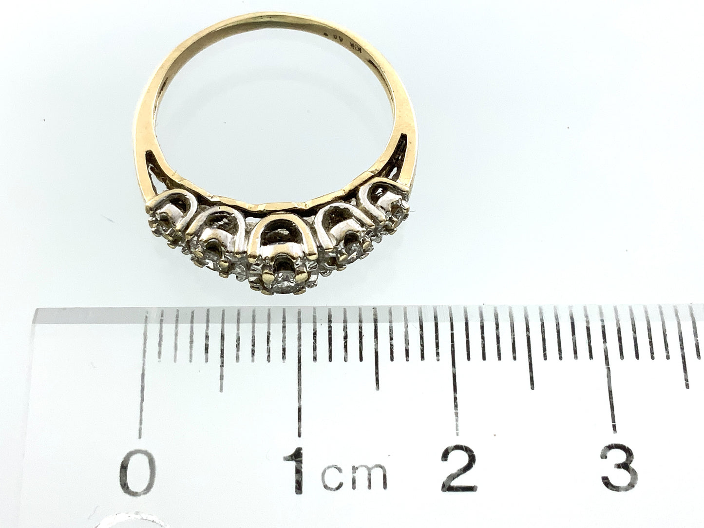 10K Yellow Gold Five Stone Diamond Band Cavendish .21 Total Carats Size 5.75 Ring AU409