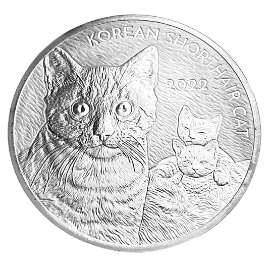 1 ozt Korean Short Hair Cat 3D 999 Round