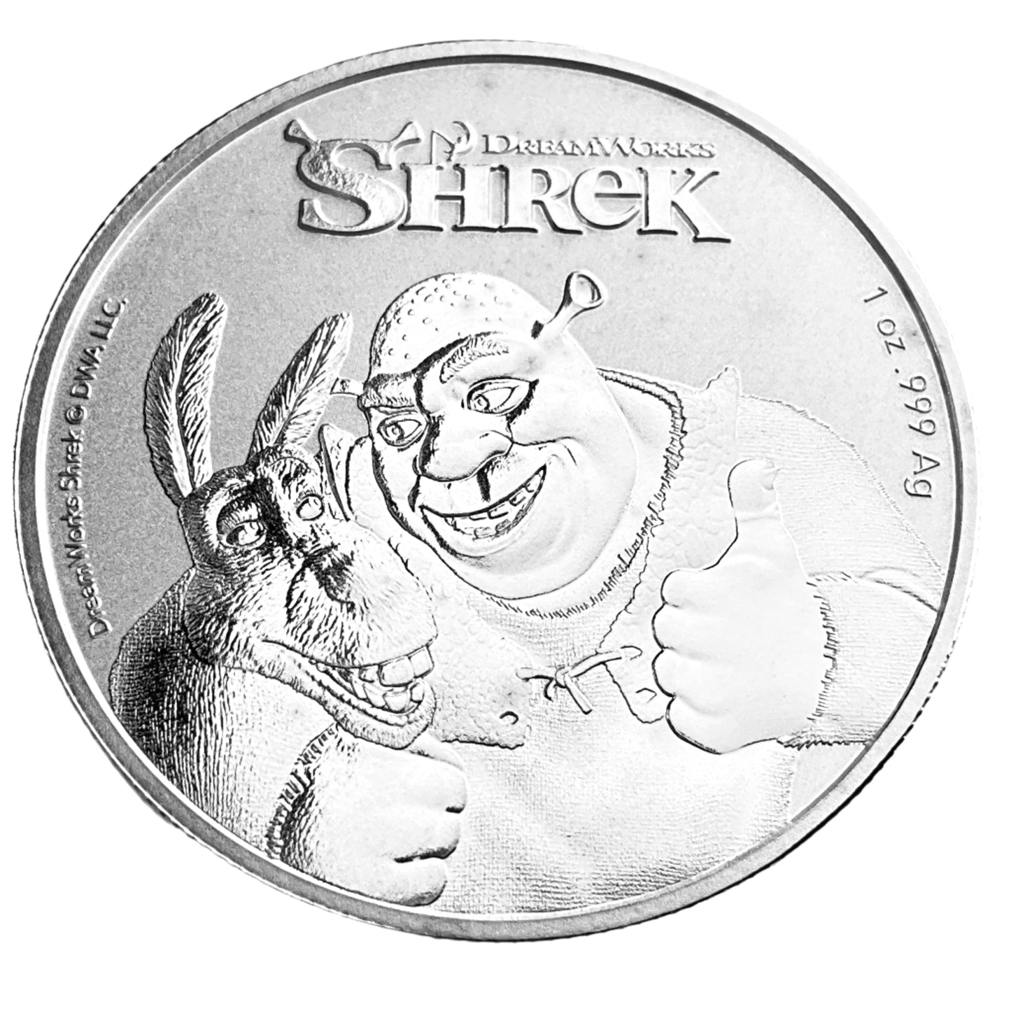 1 ozt DreamWorks Shrek 999 Silver $2 Coin