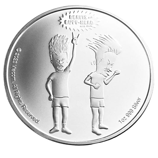 1 ozt Beavis and Butt-Head 999 Silver $2