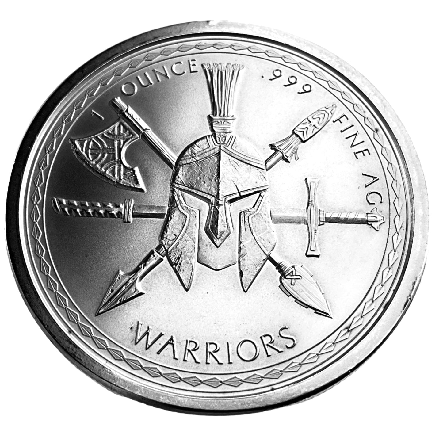 1 ozt Spartan Warriors 999 Silver Round