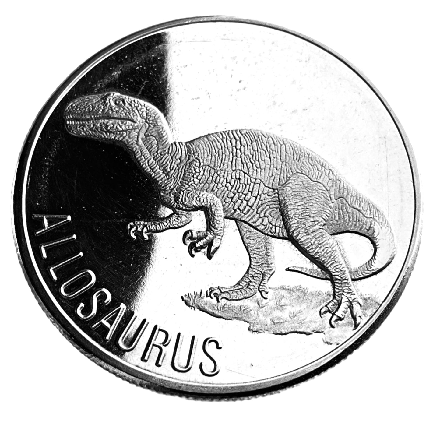1 ozt Allosaurus Dinosaur 999 Silver Round