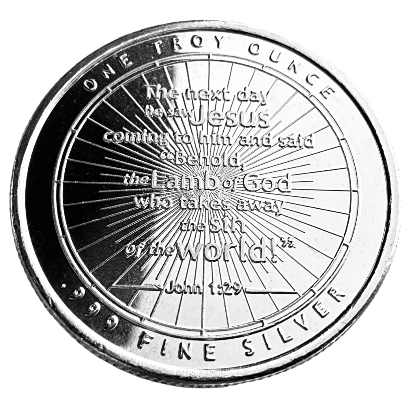 1 ozt Lamb of God Jesus 999 Silver Round