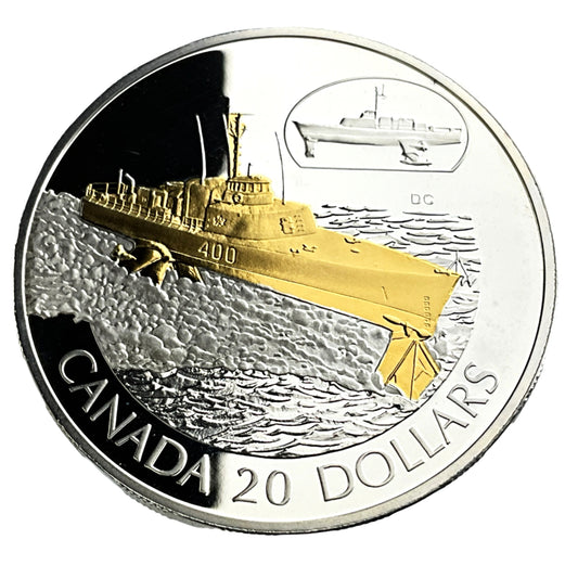 .925 ozt HMCS Bras d'Or Ship Silver $20 Coin
