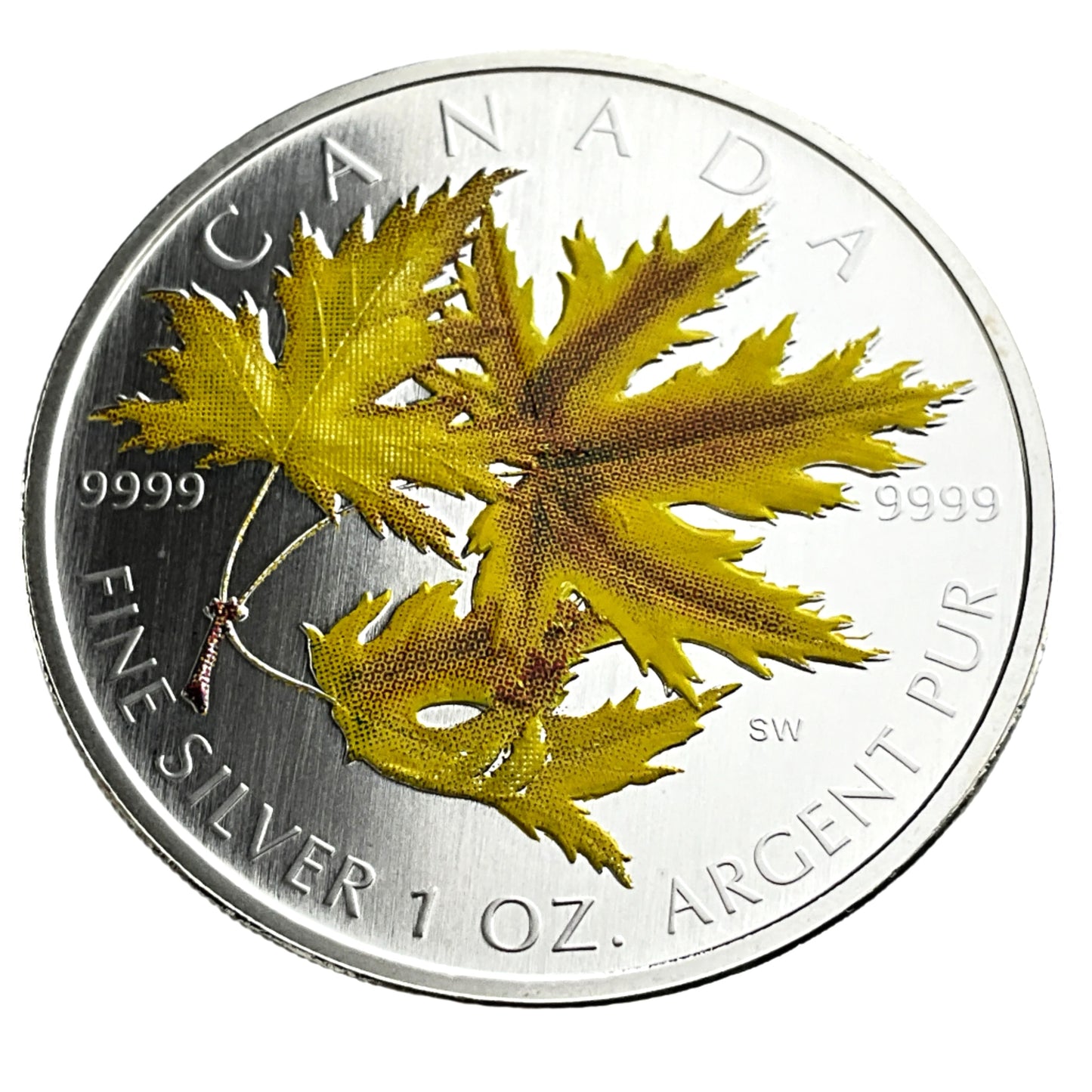 1 ozt Coloured Maple 9999 Silver $5 Coin