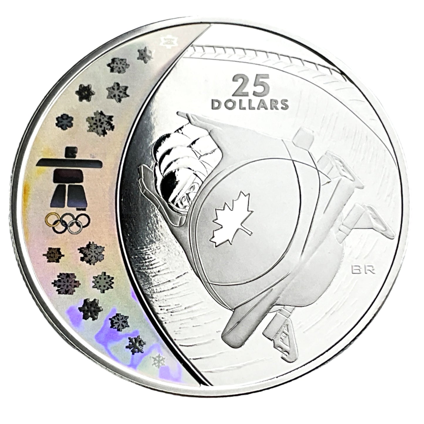.826 ozt Olympic Bobsleigh Silver $25 Coin