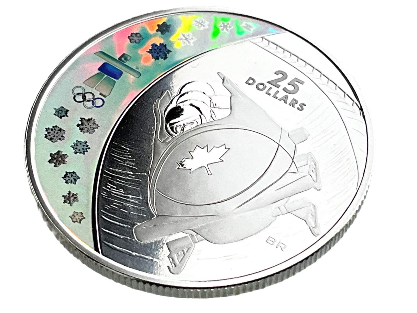 .826 ozt Olympic Bobsleigh Silver $25 Coin