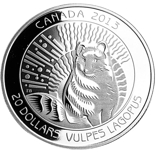 .900 ozt Artic Fox 9999 Silver $20 Coin