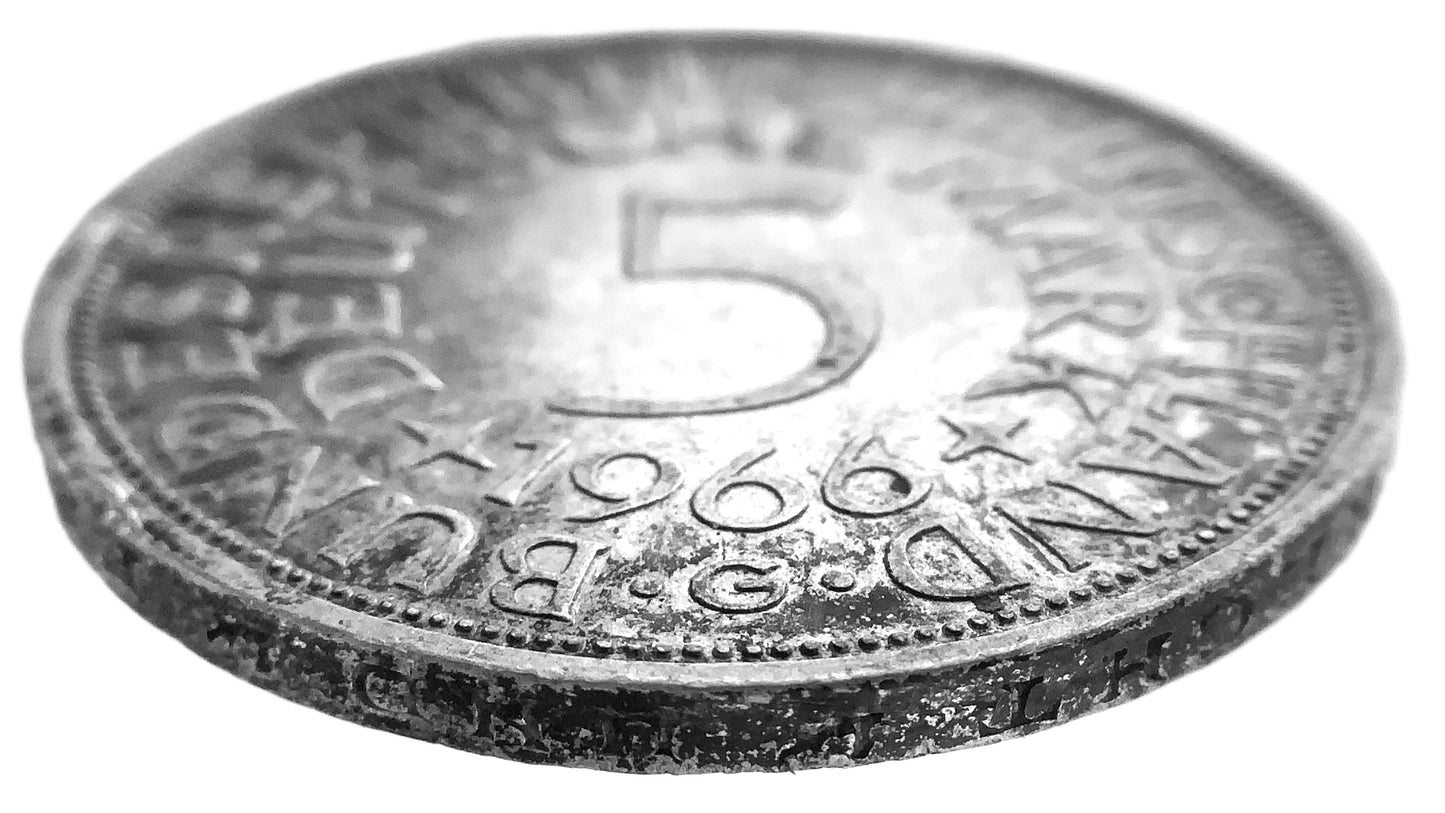 .222 ozt 1966 G Germany Silver 5 Mark