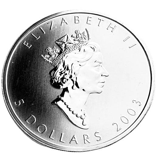 1 ozt Maples Leaf Seeds 9999 Silver $5 Coin
