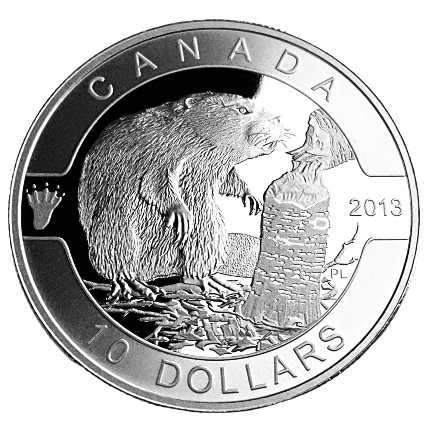 .510 ozt The Beaver 9999 Silver $10 Coin