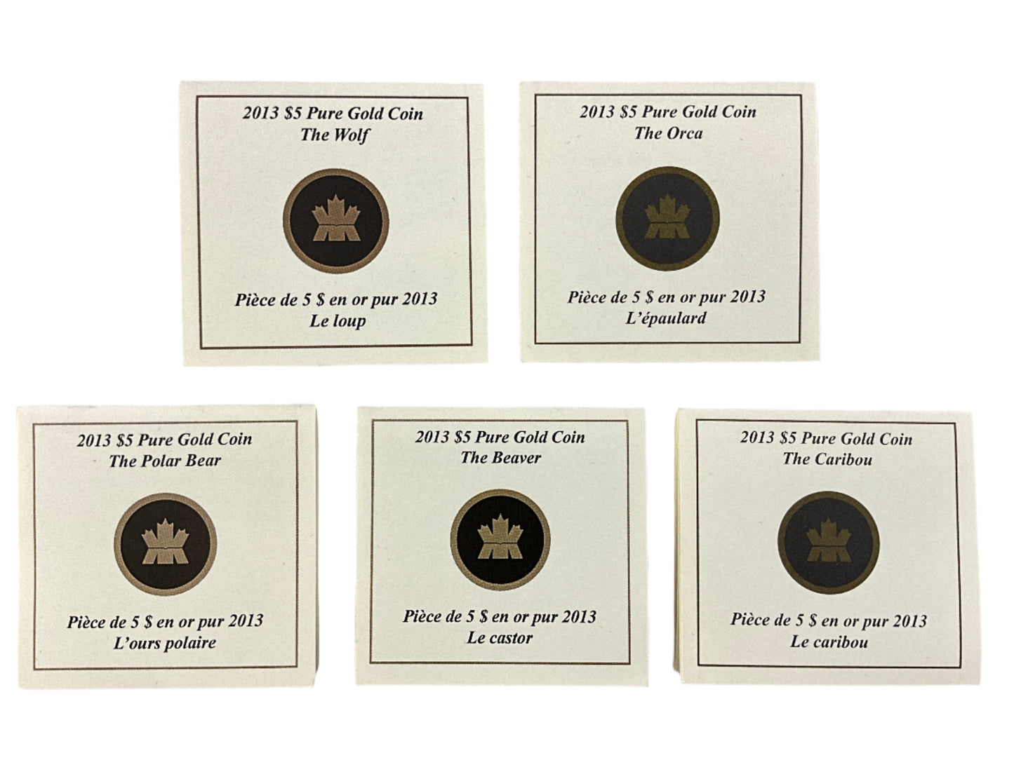 .500 ozt O Canada 5 x 1/10 Gold 9999 $25