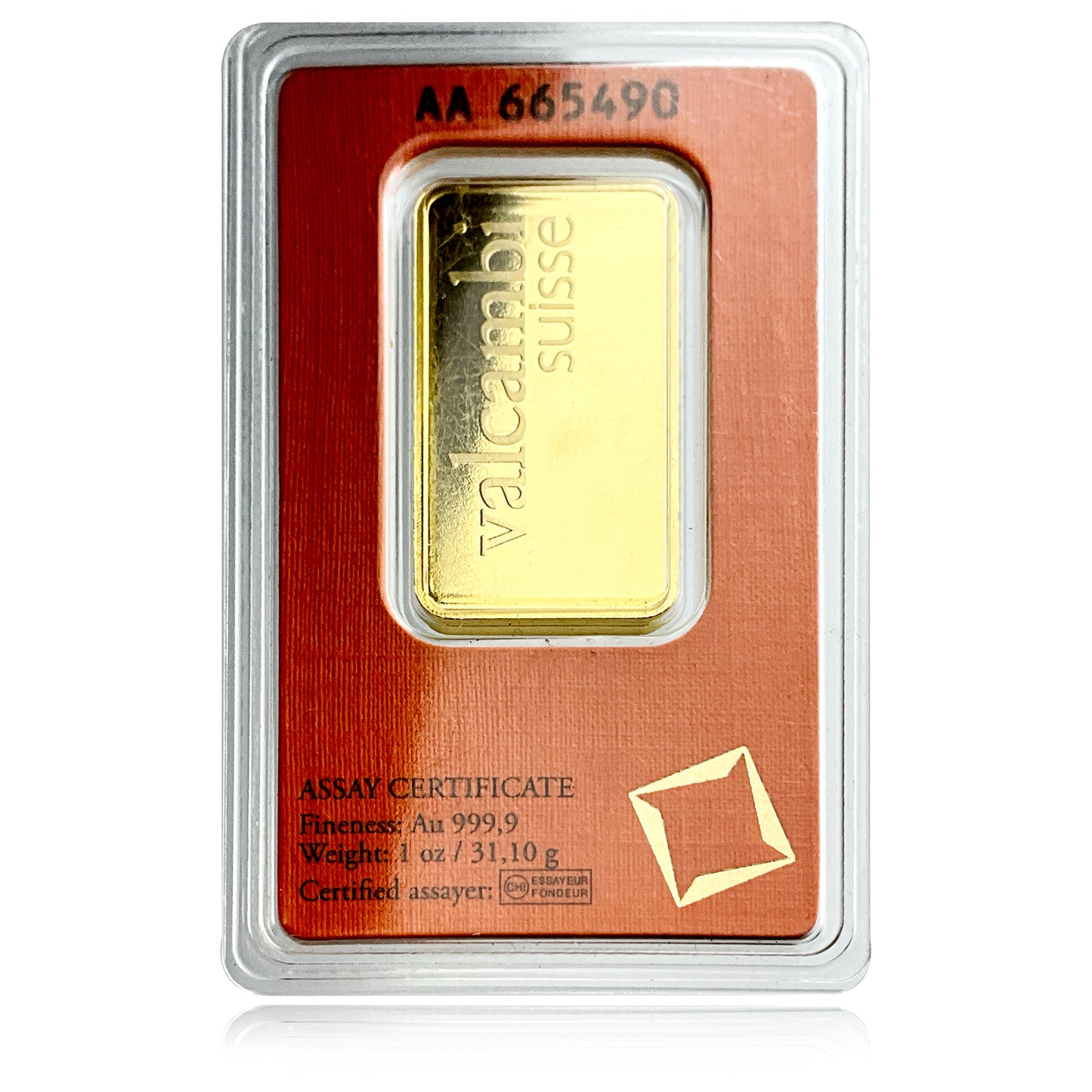 1 ozt Valcambi 9999 Gold Bar