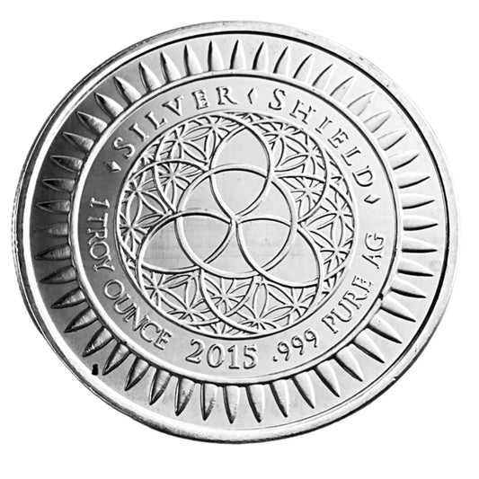 1 ozt Freedom Girl 999 Silver Shield Round