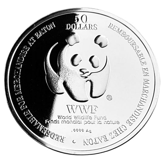 1 ozt Timothy Eaton WWF 9999 Silver $50