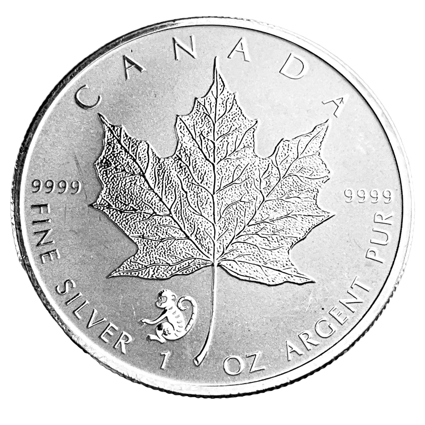 1 ozt Maple with Monkey Privy 9999 Silver $5