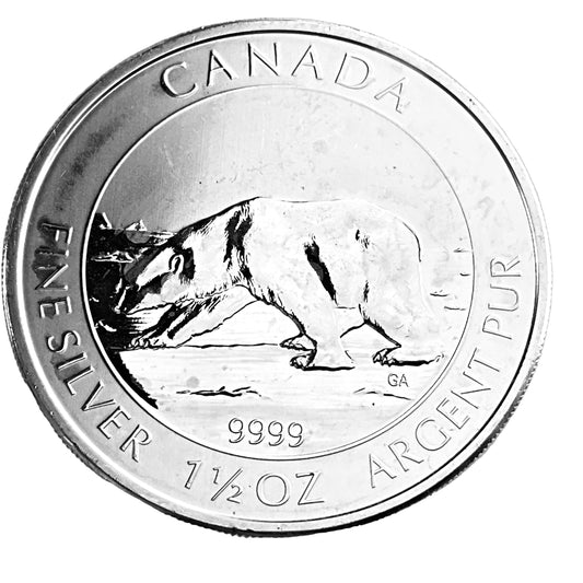 1.5 ozt Polar Bear 9999 Silver $8 Coin
