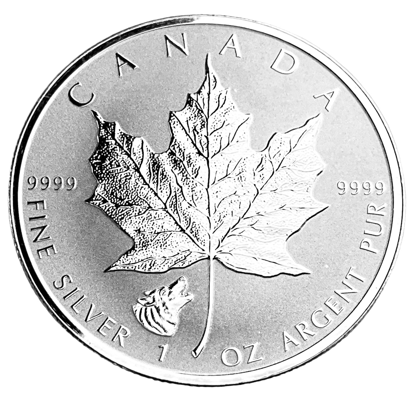 1 ozt Maple Howling Wolf Privy 9999 $5