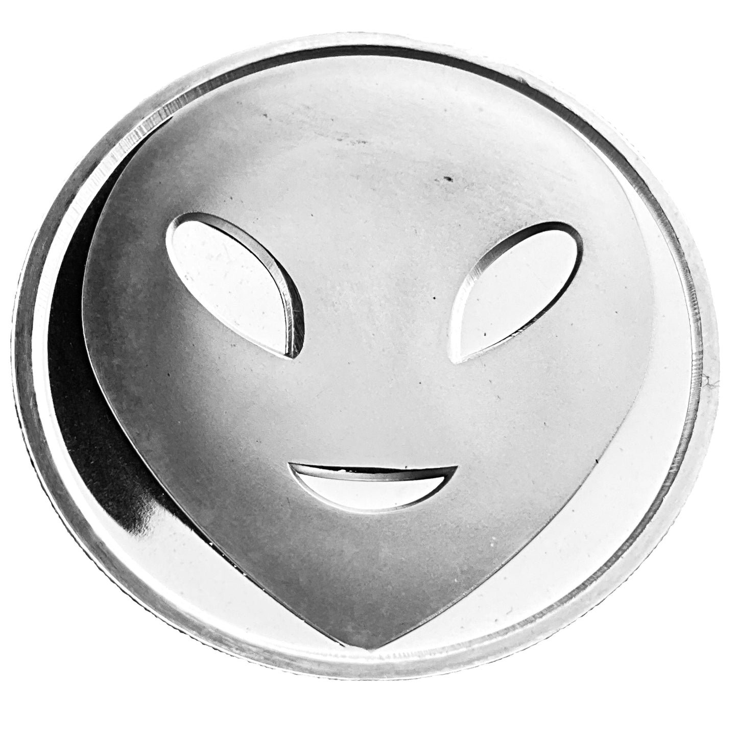 1 ozt Emoji Alien Face 999 Silver Round