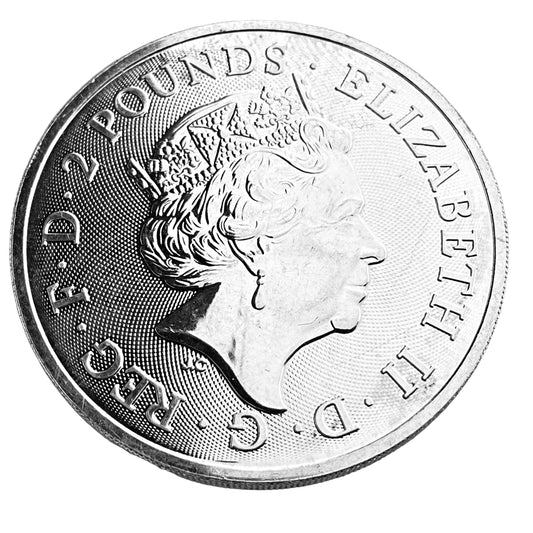 1 ozt Royal Arms 999 Silver £2 Coin