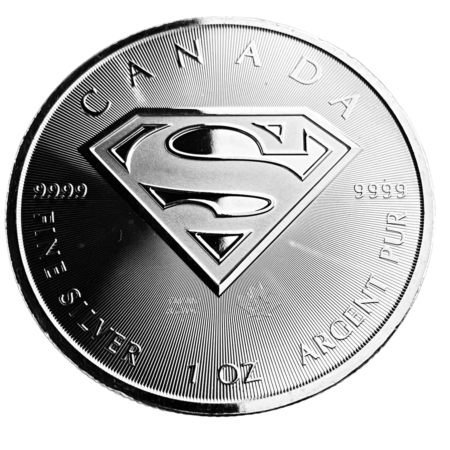 1 ozt Superman Shield 9999 Silver $5 Coin