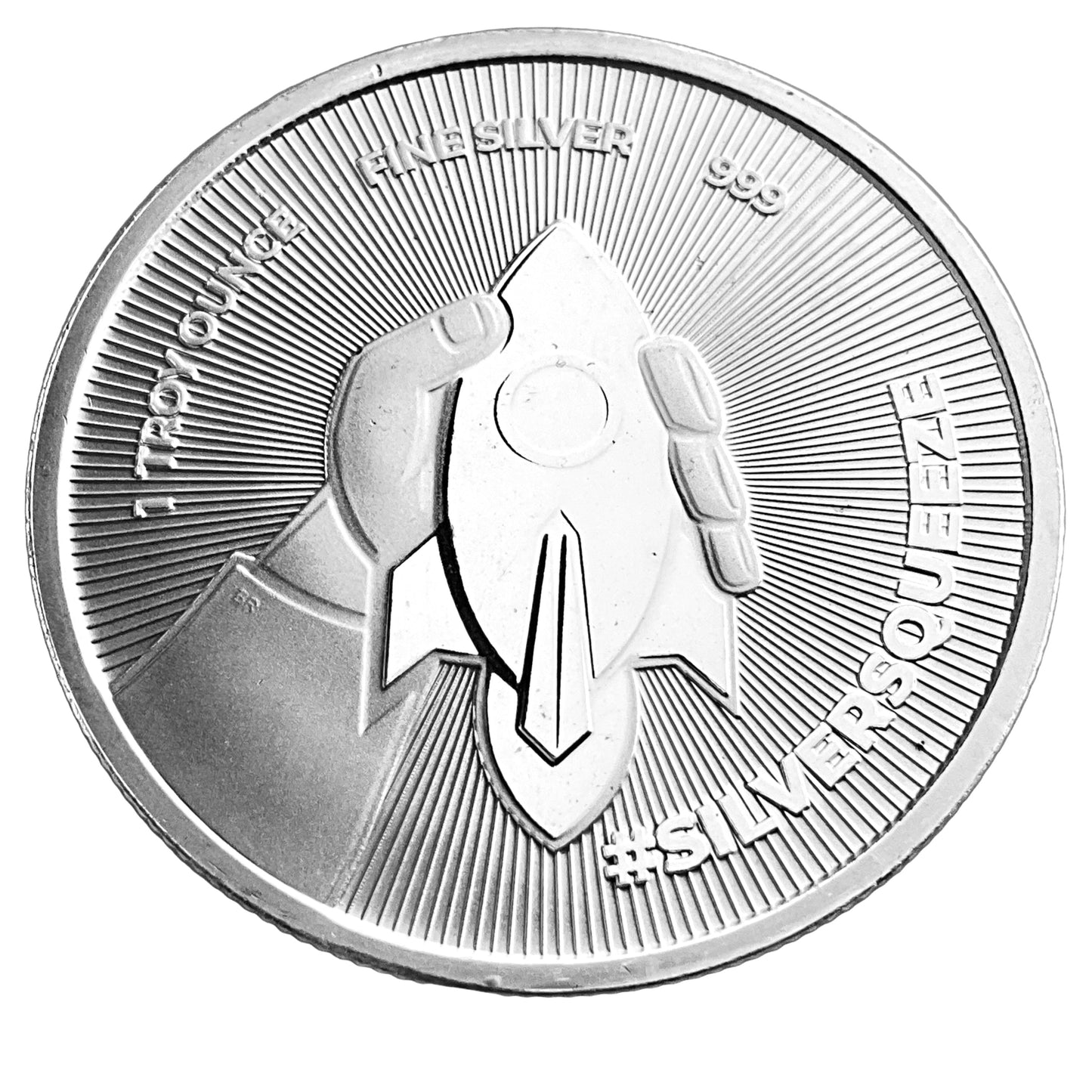 1 ozt SilverSqueeze Rocket 999 Silver Round