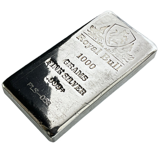 32.15 ozt  1 kg Royal Bull 999 Silver Bar
