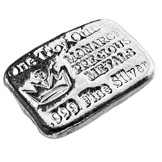 1 ozt Monarch Hand Poured 999 Silver Bar