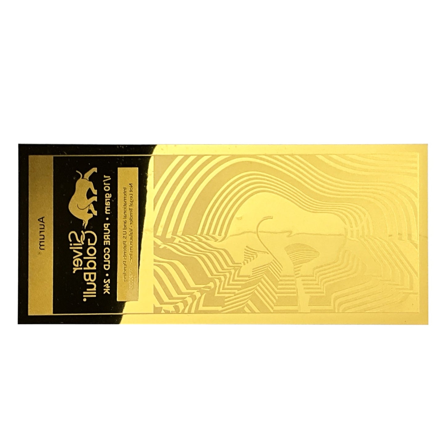 1/10 gram Bull Aurum 24k 9999 Gold Sheet