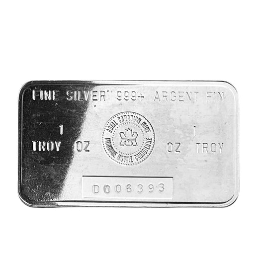 1 ozt Royal Canadian Mint 999 Silver Bar