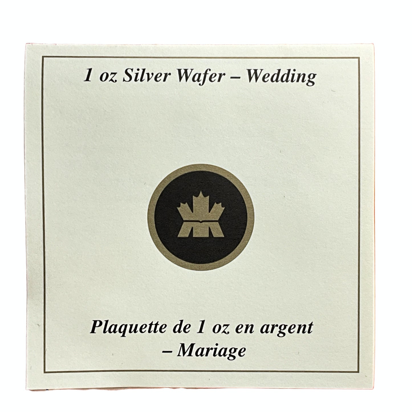 1 ozt Wedding Engravable 9999 Wafer