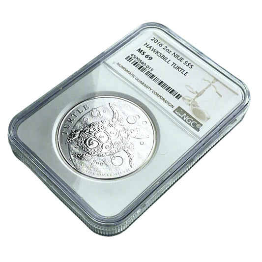2 ozt Hawksbill Turtle 999 Silver $5 Coin