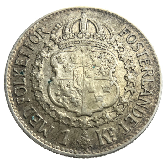 .1929 ozt 1941G Sweden Silver 1 Kronor