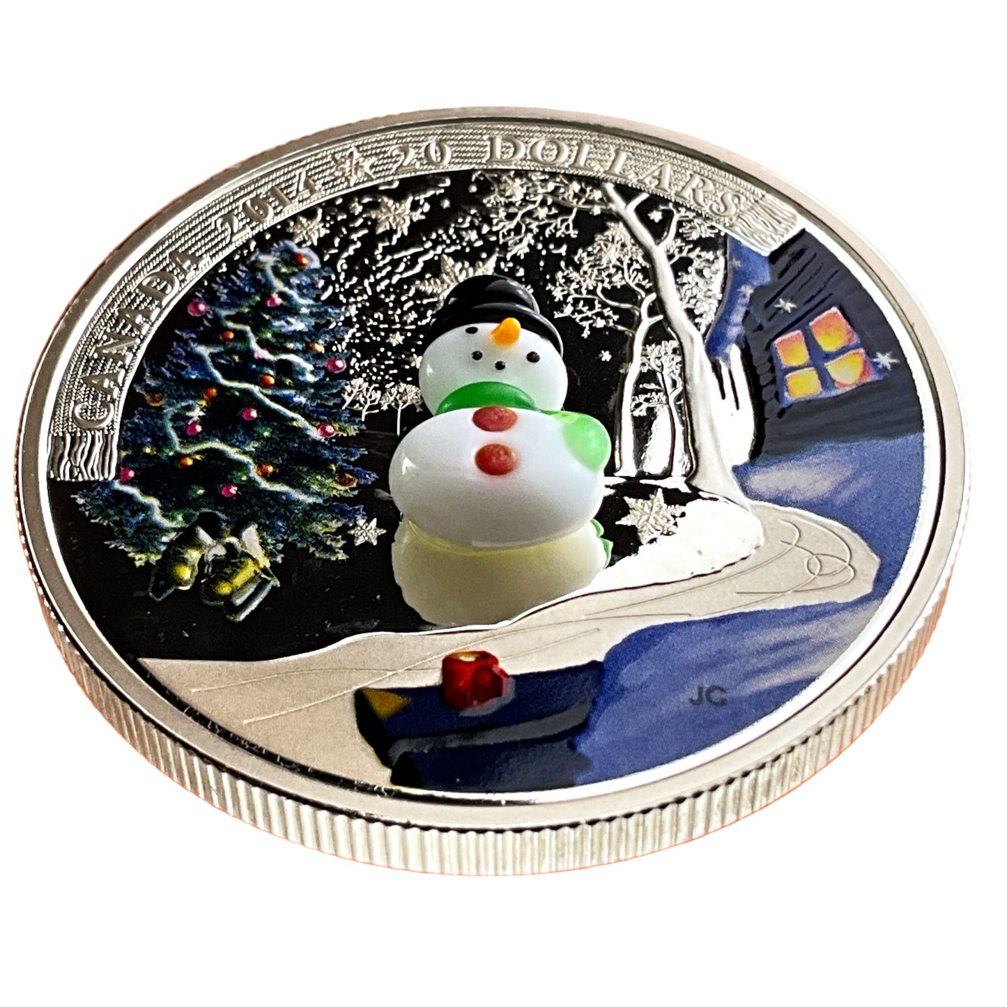 1 ozt Venetian Glass Snowman 9999 Coin