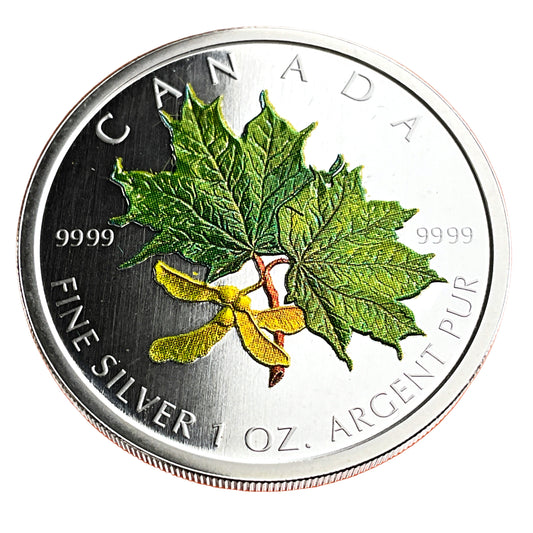 1 ozt Spring Maple Leaf 9999 Silver $5 Coin