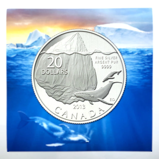 .250 ozt Iceberg Humpback Whale 9999 Silver $20 Coin