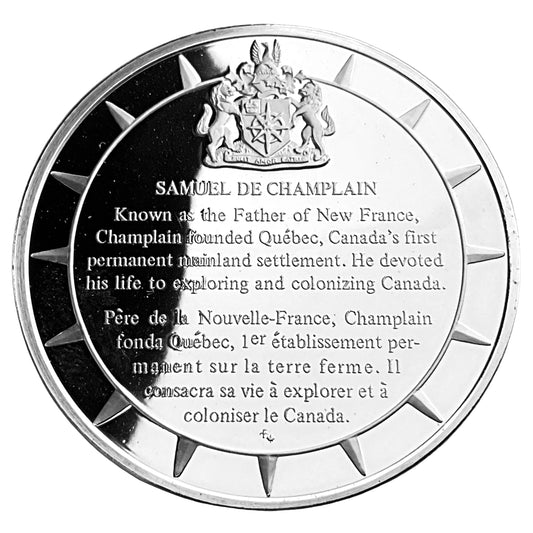 1.210 ozt Samuel de Champlain Silver Round