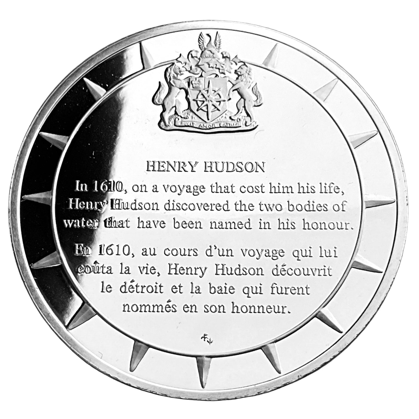 1.210 ozt Henry Hudson Silver Round