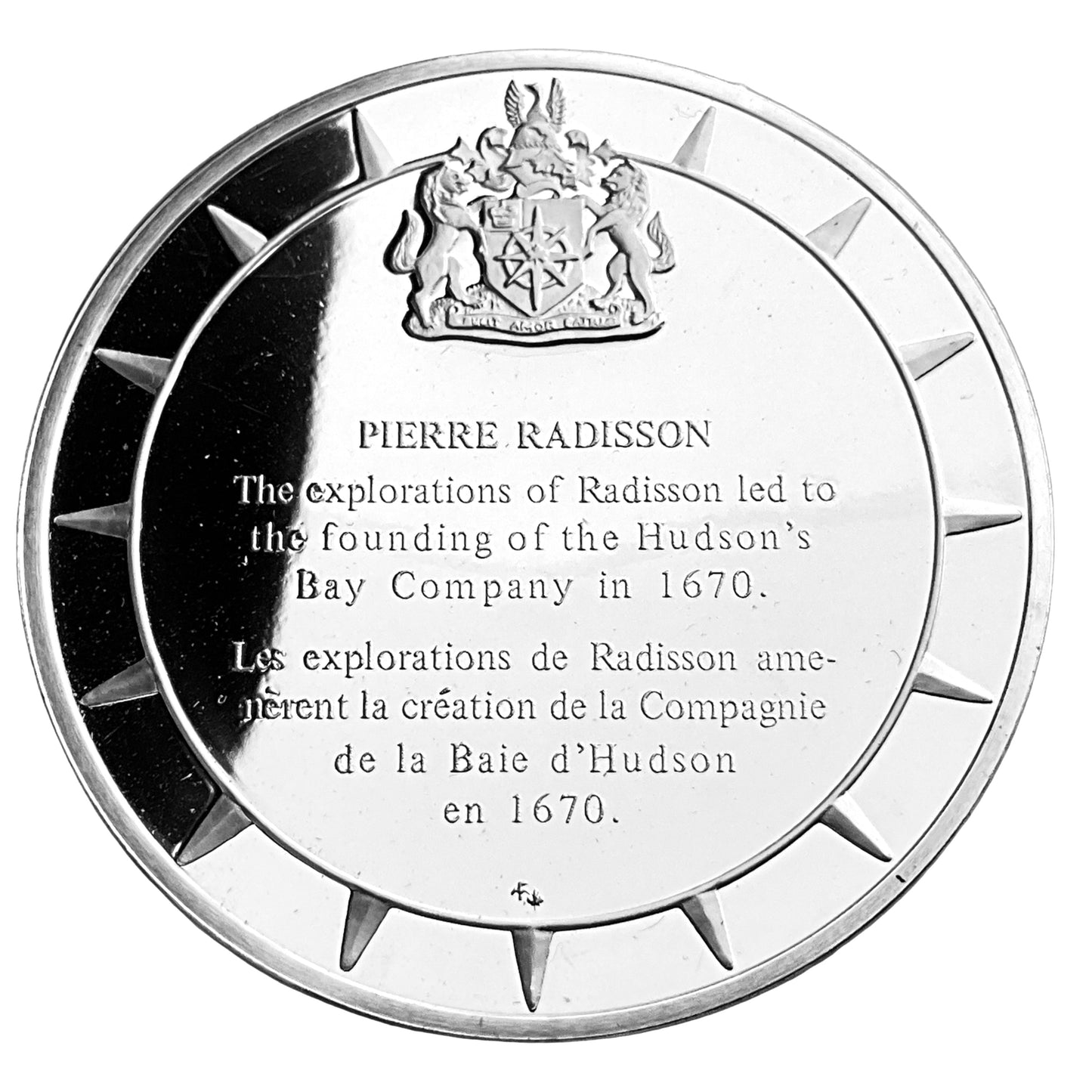 1.210 ozt Pierre Radisson Silver Round