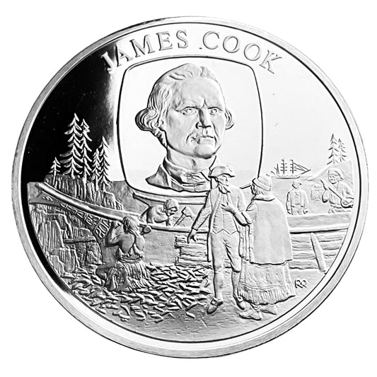1.210 ozt James Cook Silver Round