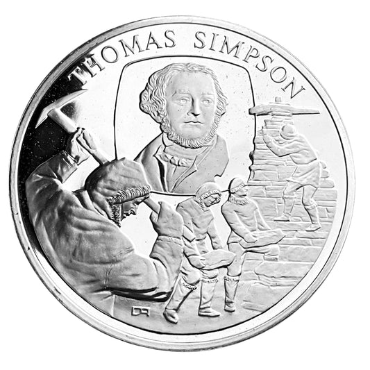 1.210 ozt Thomas Simpson Silver Round
