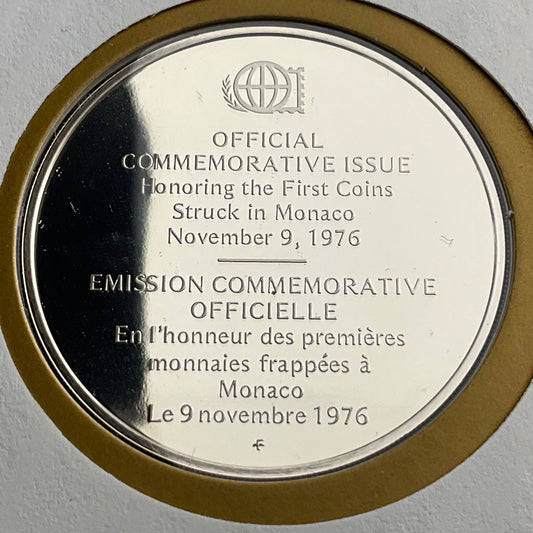 .624 ozt Monaco First Coin Struck Silver