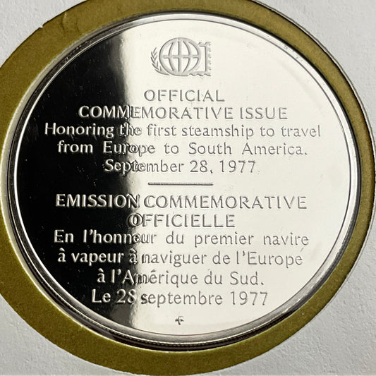 .624 ozt Steamship Travel Silver Medal