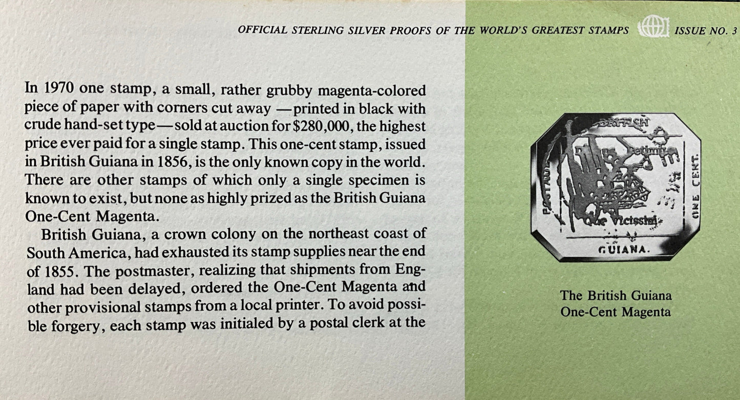 17.65 ozt World's Greatest Stamps Silver