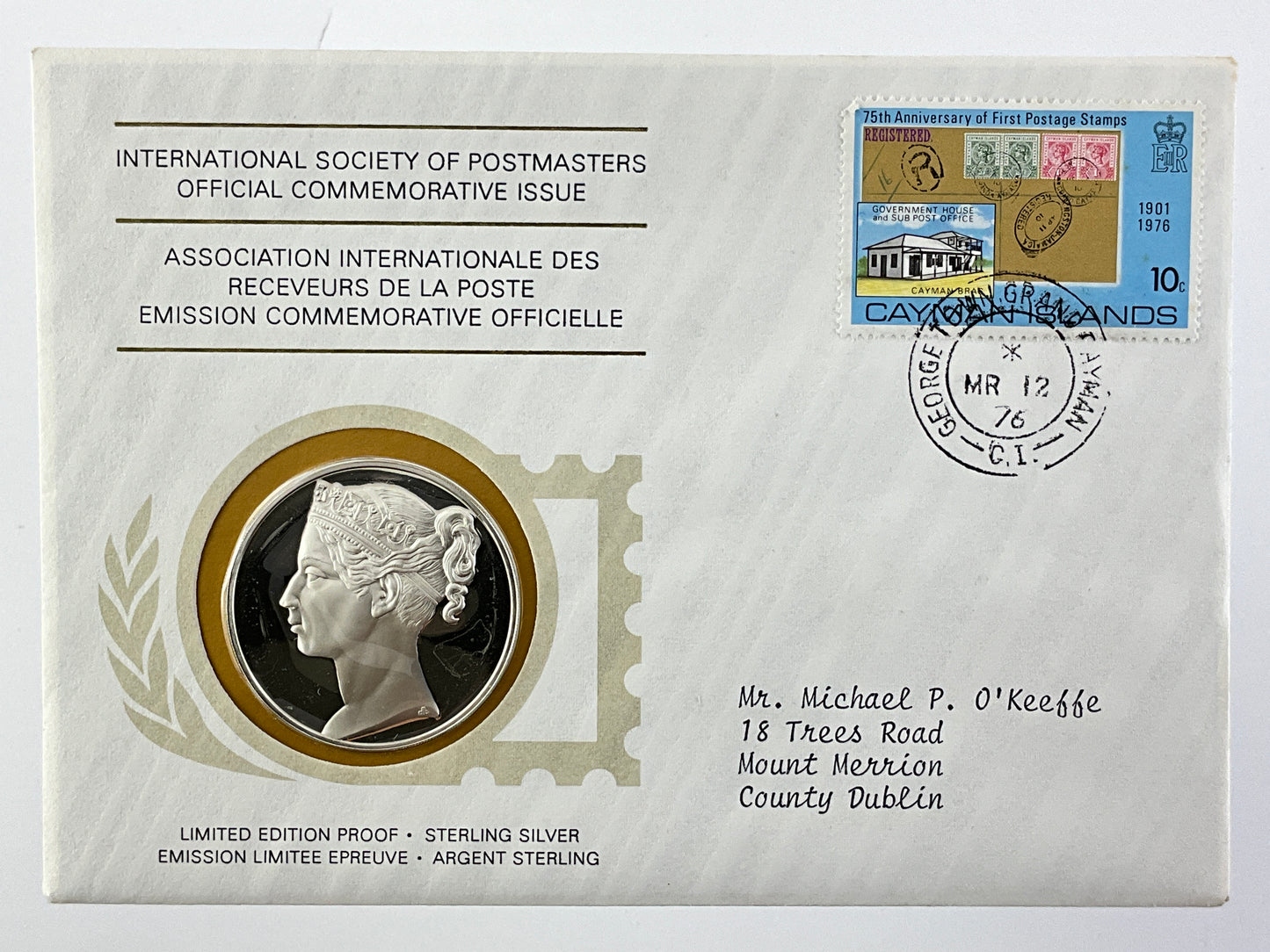.624 ozt Cayman Island Postage Silver Medal