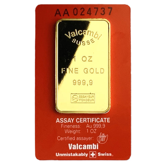 1 ozt Valcambi Suisse Scotiabank 9999 Gold Bar
